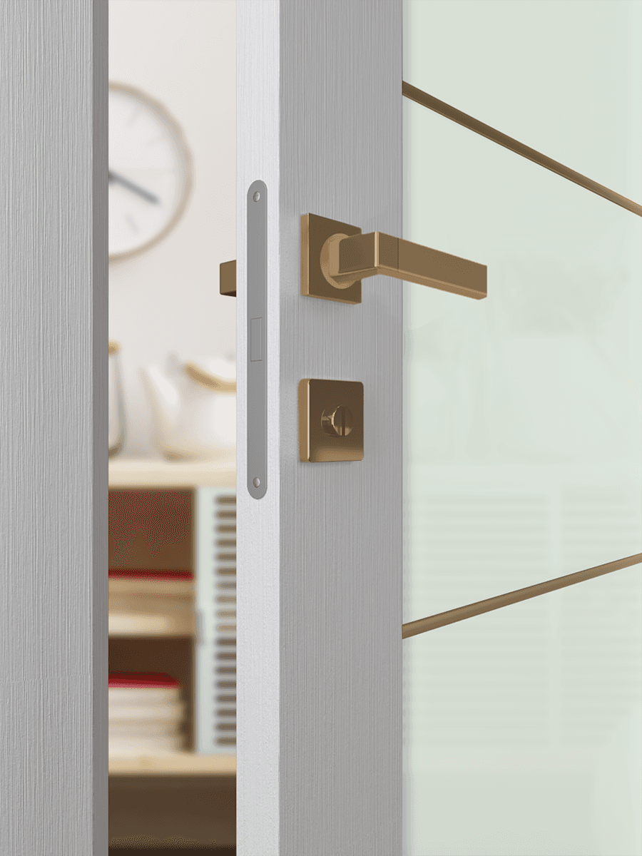 PALLADIO 202 4H GOLD STRIPS VETRO BIANCO NOBLE SWING DOORS BELLDINNI MODERN INTERIOR DOOR - 3