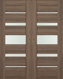 AVON 07-03 VETRO PECAN NUTWOOD DOUBLE MAGIC DOORS BELLDINNI MODERN INTERIOR DOOR - 1