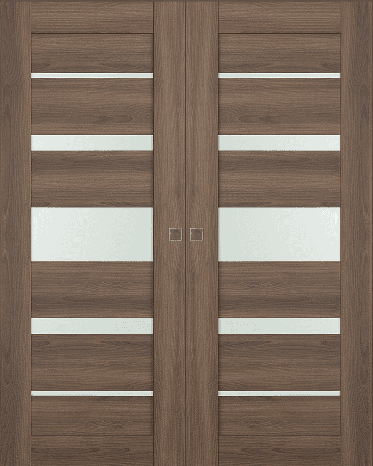 AVON 07-03 VETRO PECAN NUTWOOD DOUBLE MAGIC DOORS BELLDINNI MODERN INTERIOR DOOR - 1