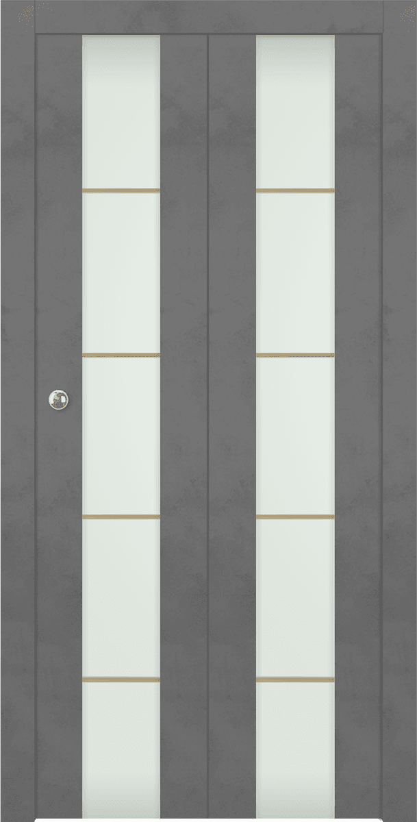 AVON 202 4H GOLD STRIPS VETRO DARK URBAN BI-FOLD DOORS BELLDINNI MODERN INTERIOR DOOR - 1