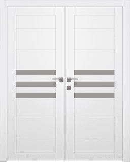 DOME VETRO SNOW WHITE DOUBLE BELLDINNI MODERN INTERIOR DOOR - 1