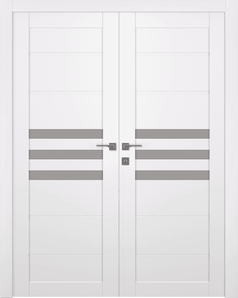 DOME VETRO SNOW WHITE DOUBLE BELLDINNI MODERN INTERIOR DOOR - 1