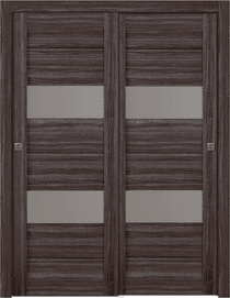 VITA VETRO GRAY OAK BYPASS BELLDINNI MODERN INTERIOR DOOR - 1