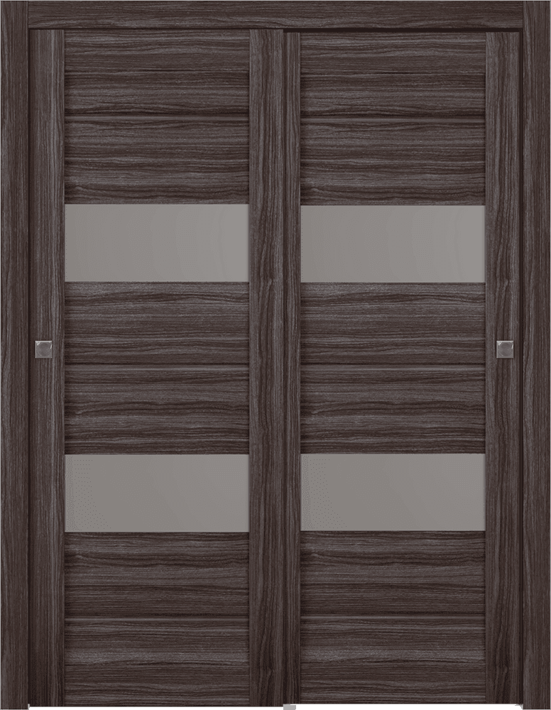 VITA VETRO GRAY OAK BYPASS BELLDINNI MODERN INTERIOR DOOR - 1