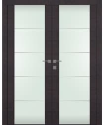 AVANTI 202 4H VETRO BLACK APRICOT DOUBLE BELLDINNI MODERN INTERIOR DOOR - 1
