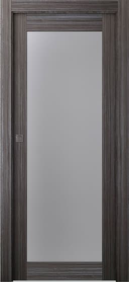 PALLADIO 207 VETRO GRAY OAK POCKET BELLDINNI MODERN INTERIOR DOOR - 1