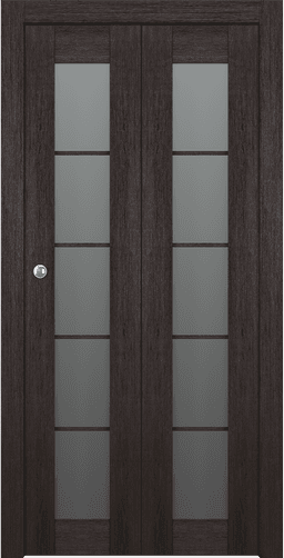 AVON 5 LITE VETRO VERALINGA OAK DOUBLE BI-FOLD BELLDINNI MODERN INTERIOR DOOR - 1