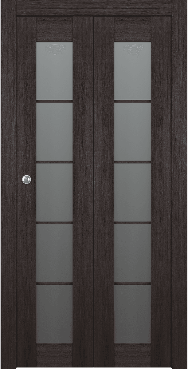 AVON 5 LITE VETRO VERALINGA OAK DOUBLE BI-FOLD BELLDINNI MODERN INTERIOR DOOR - 1