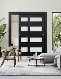 DELLA VETRO BLACK MATTE BYPASS BELLDINNI MODERN INTERIOR DOOR - 2