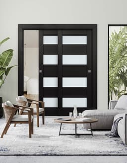 DELLA VETRO BLACK MATTE BYPASS BELLDINNI MODERN INTERIOR DOOR - 2