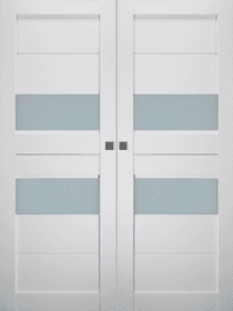 DESSA VETRO BIANCO NOBLE DOUBLE MAGIC BELLDINNI MODERN INTERIOR DOOR - 1