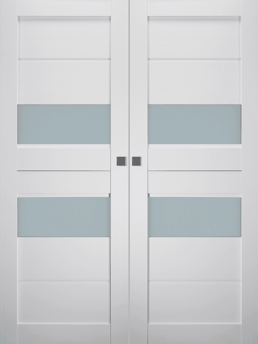 DESSA VETRO BIANCO NOBLE DOUBLE MAGIC BELLDINNI MODERN INTERIOR DOOR - 1