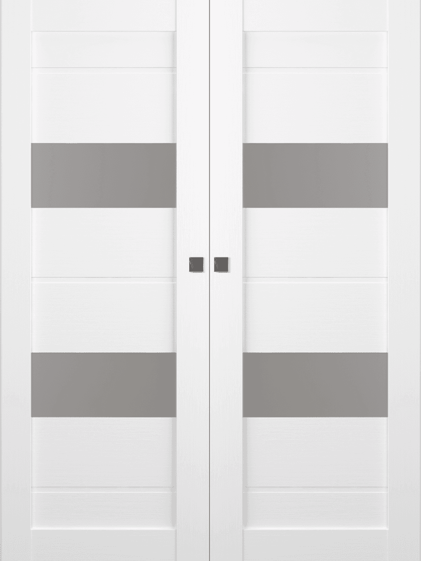 VITA VETRO BIANCO NOBLE DOUBLE MAGIC BELLDINNI MODERN INTERIOR DOOR - 1