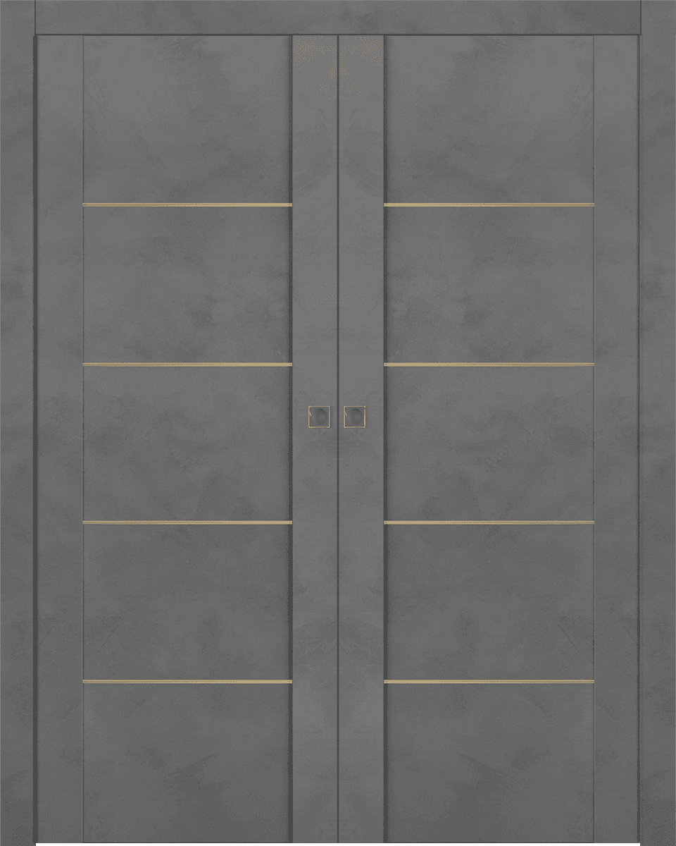 AVON 01 4H GOLD DARK URBAN DOUBLE POCKET DOORS BELLDINNI MODERN INTERIOR DOOR - 1