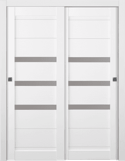 DORA VETRO BIANCO NOBLE BYPASS BELLDINNI MODERN INTERIOR DOOR - 1