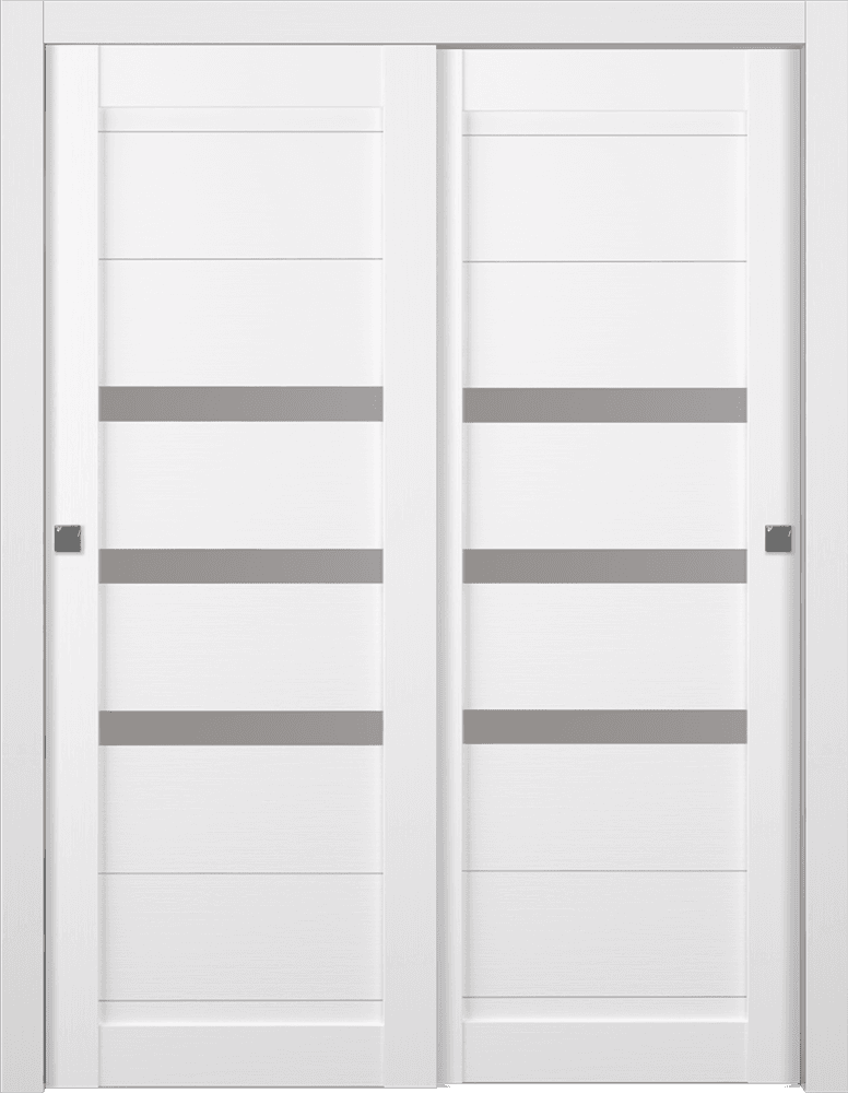 DORA VETRO BIANCO NOBLE BYPASS BELLDINNI MODERN INTERIOR DOOR - 1