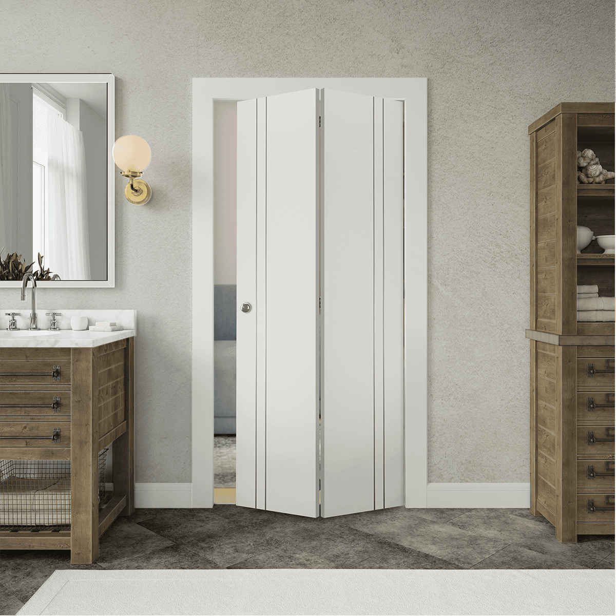 PALLADIO 2V BIANCO NOBLE BI-FOLD BELLDINNI MODERN INTERIOR DOOR - 2