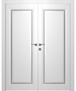 AURUM 1 VETRO POLAR WHITE DOUBLE BELLDINNI MODERN INTERIOR DOOR - 1