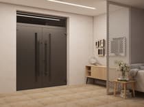 Double metal-aluminum modern exterior door Ronex 1033 5ft - 9