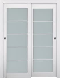 SMART PRO 5 LITE VETRO POLAR WHITE BYPASS BELLDINNI MODERN INTERIOR DOOR - 1