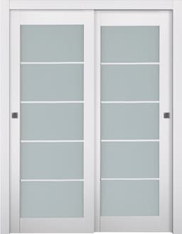 SMART PRO 5 LITE VETRO POLAR WHITE BYPASS BELLDINNI MODERN INTERIOR DOOR - 1