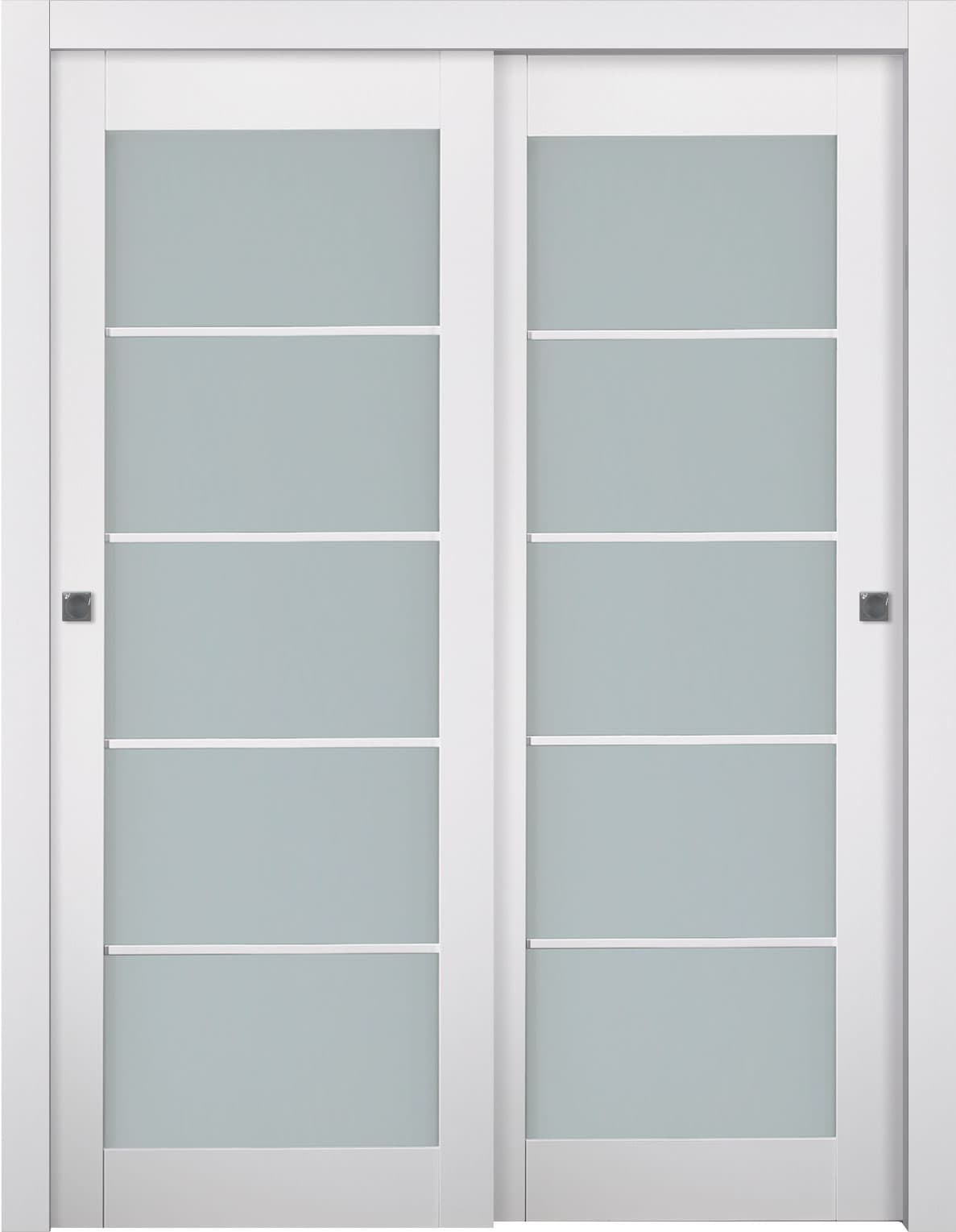 SMART PRO 5 LITE VETRO POLAR WHITE BYPASS BELLDINNI MODERN INTERIOR DOOR - 1