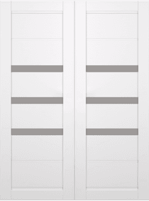 RITA VETRO SNOW WHITE DOUBLE BI-FOLD BELLDINNI MODERN INTERIOR DOOR - 2