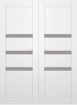 RITA VETRO SNOW WHITE DOUBLE BI-FOLD BELLDINNI MODERN INTERIOR DOOR - 2