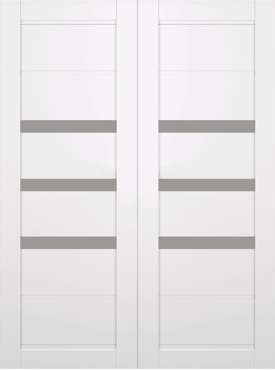 RITA VETRO SNOW WHITE DOUBLE BI-FOLD BELLDINNI MODERN INTERIOR DOOR - 2