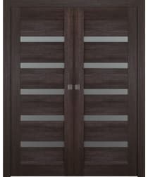 AVON 07-04 VETRO VERALINGA OAK DOUBLE POCKET BELLDINNI MODERN INTERIOR DOOR - 1