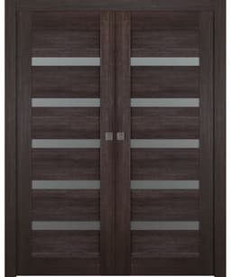 AVON 07-04 VETRO VERALINGA OAK DOUBLE POCKET BELLDINNI MODERN INTERIOR DOOR - 1