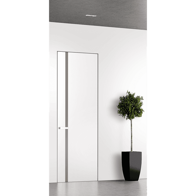 SMART PRO 208 VETRO POLAR WHITE INVISIBLE METAL FRAME BELLDINNI MODERN INTERIOR DOOR