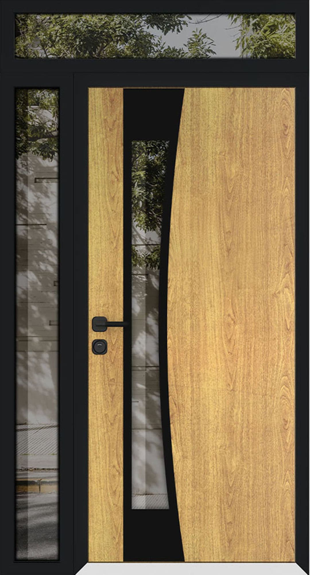 Single metal-aluminum modern exterior door Cynex 6116 - 6