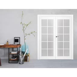 PALLADIO 10 LITE VETRO BIANCO NOBLE DOUBLE POCKET BELLDINNI MODERN INTERIOR DOOR - 2