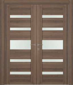 AVON 07-05 VETRO PECAN NUTWOOD DOUBLE DOORS BELLDINNI MODERN INTERIOR DOOR - 1