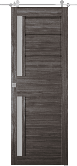 ESTA VETRO GRAY OAK DOUBLE BARN BELLDINNI MODERN INTERIOR DOOR - 1