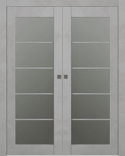 AVON 5 LITE VETRO LIGHT URBAN DOUBLE POCKET BELLDINNI MODERN INTERIOR DOOR - 1