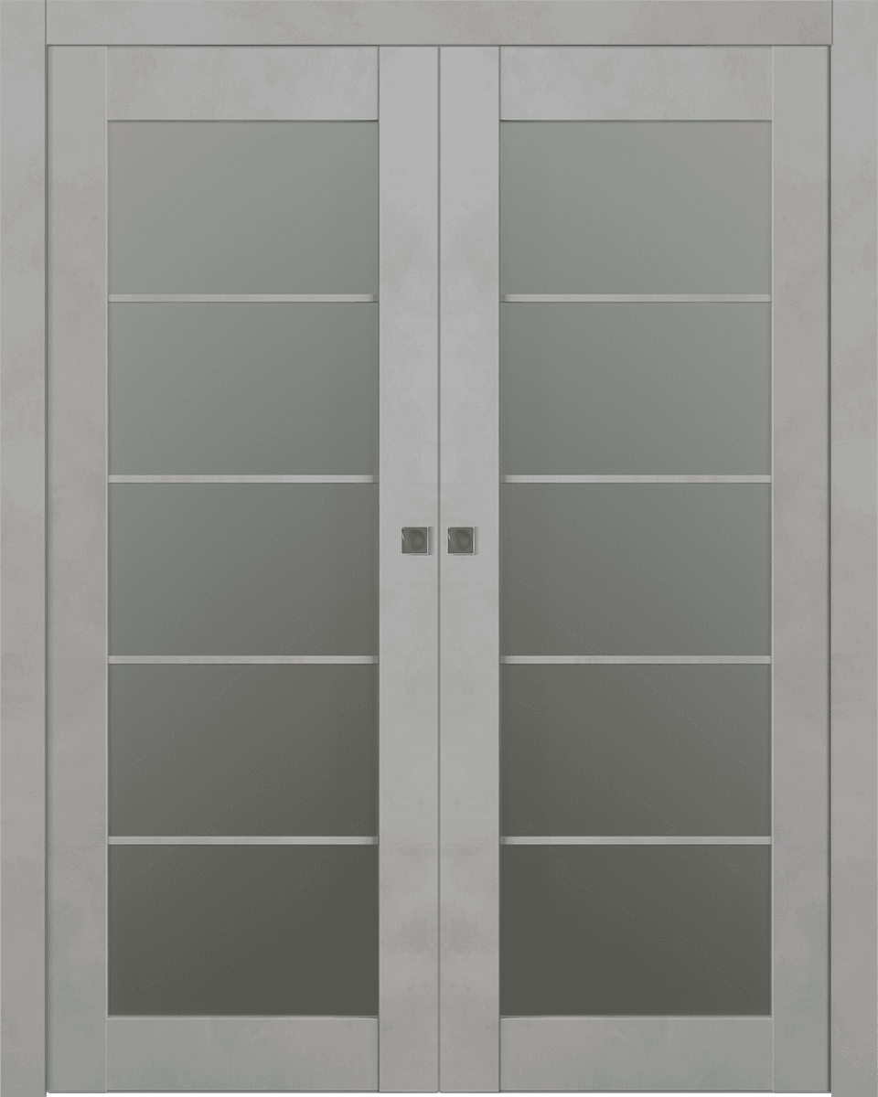 AVON 5 LITE VETRO LIGHT URBAN DOUBLE POCKET BELLDINNI MODERN INTERIOR DOOR - 1