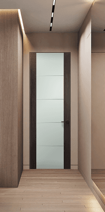 AVON 202 4H VETRO VERALINGA OAK DOUBLE INVISIBLE METAL FRAME BELLDINNI MODERN INTERIOR DOOR - 2