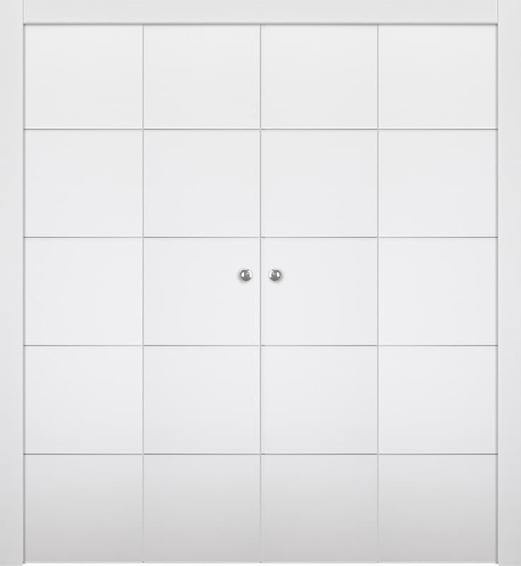 OPTIMA 4H SNOW WHITE DOUBLE BI-FOLD BELLDINNI MODERN INTERIOR DOOR - 1