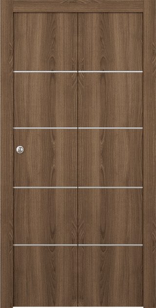 OPTIMA 4H PECAN NUTWOOD BI-FOLD DOORS BELLDINNI MODERN INTERIOR DOOR