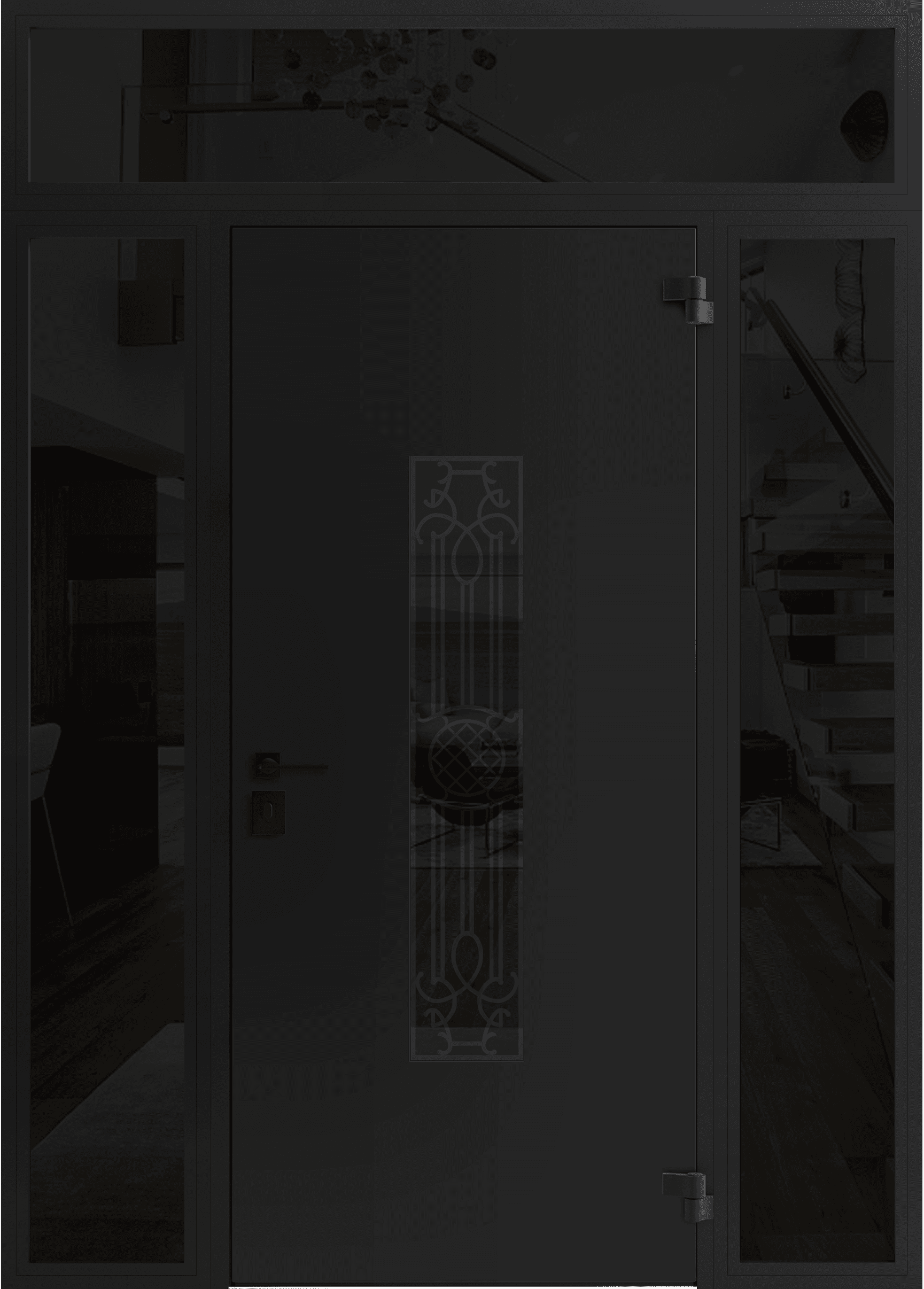 Single metal-aluminum modern exterior door Ronex 1477 - 7