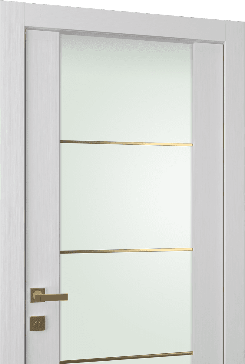 PALLADIO 202 4H GOLD STRIPS VETRO BIANCO NOBLE SWING DOORS BELLDINNI MODERN INTERIOR DOOR - 2