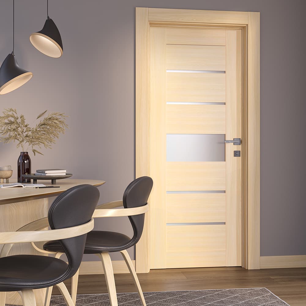 AVON 07-06 VETRO LOIRE ASH DOUBLE POCKET DOORS BELLDINNI MODERN INTERIOR DOOR - 4