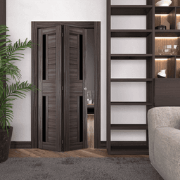 ESTA BLACK VETRO GRAY OAK BI-FOLD BELLDINNI MODERN INTERIOR DOOR - 6