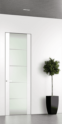 SMART PRO H3G 4H VETRO POLAR WHITE DOUBLE INVISIBLE METAL FRAME BELLDINNI MODERN INTERIOR DOOR - 1