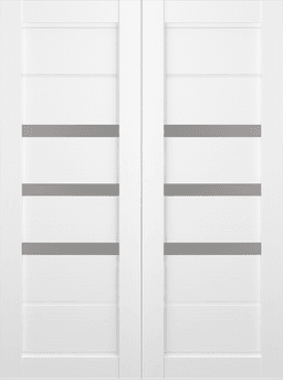 RITA VETRO BIANCO NOBLE DOUBLE BI-FOLD BELLDINNI MODERN INTERIOR DOOR - 2