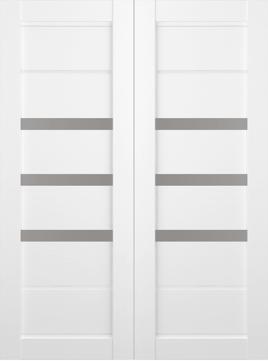 RITA VETRO BIANCO NOBLE DOUBLE BI-FOLD BELLDINNI MODERN INTERIOR DOOR - 2