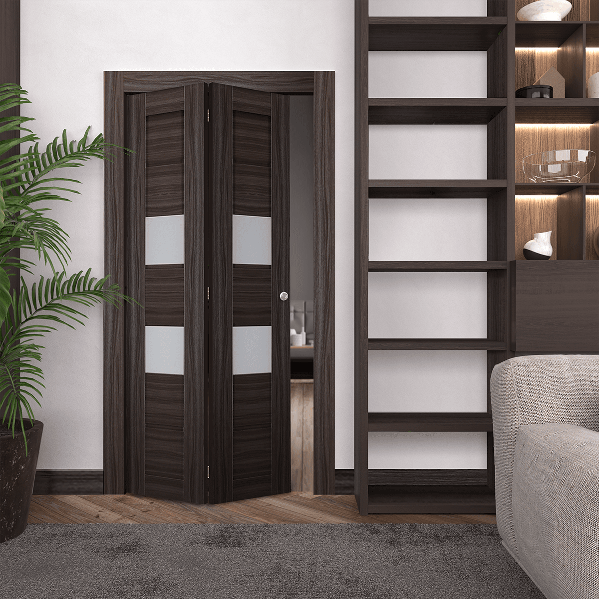 DESSA VETRO GRAY OAK BI-FOLD BELLDINNI MODERN INTERIOR DOOR - 2