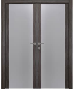 PALLADIO 202 VETRO GRAY OAK DOUBLE BELLDINNI MODERN INTERIOR DOOR - 1